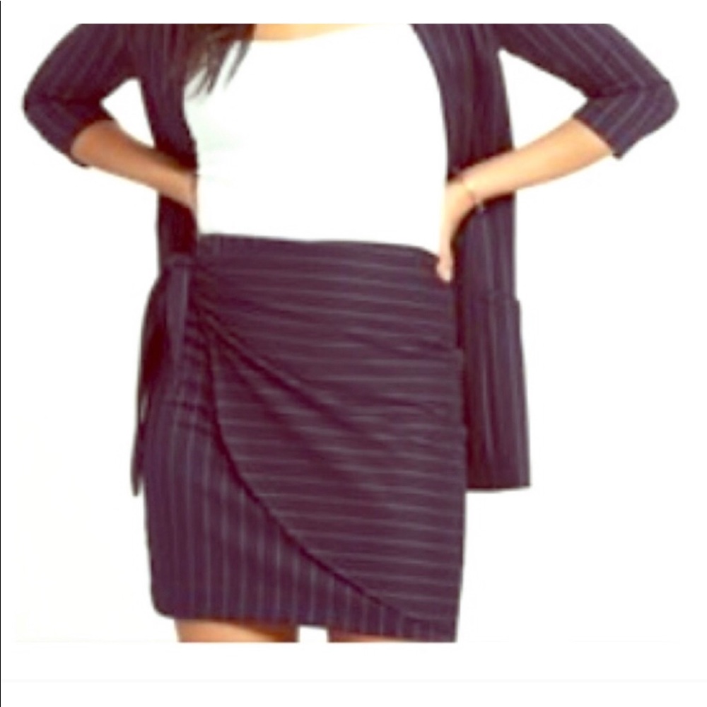 Dynamite Navy Pinstripe Skirt